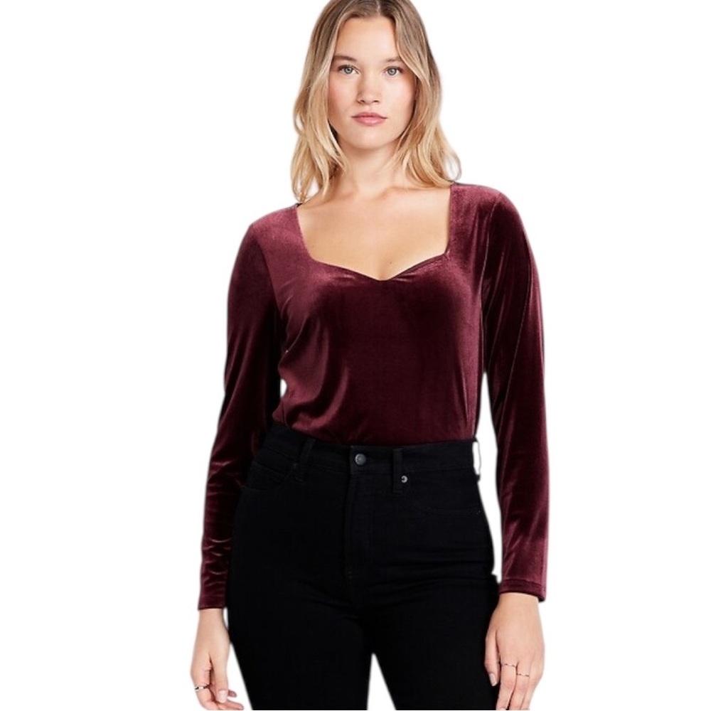 Old Navy Women’s Fitted Velvet Long Sleeve Blouse Top Size XXL Super Soft